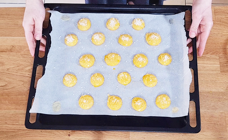 Chouquettes prêtes à être enfournées