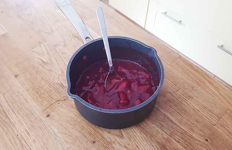 Compotée aux fruits rouges cuite