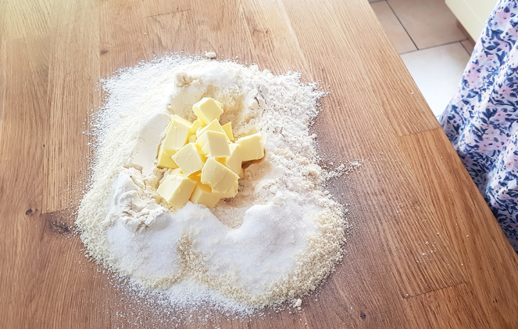 Ingrédients pour pâte sablée