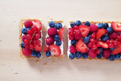 Tarte panna cotta aux fruits rouges