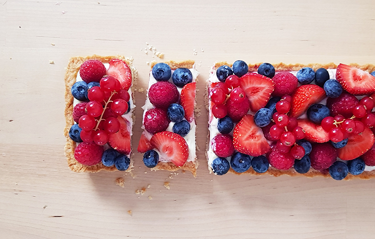 Tarte panna cotta aux fruits rouges