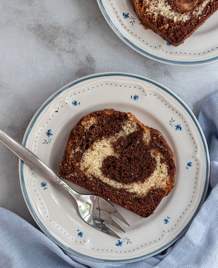Tranche de cake au marbré