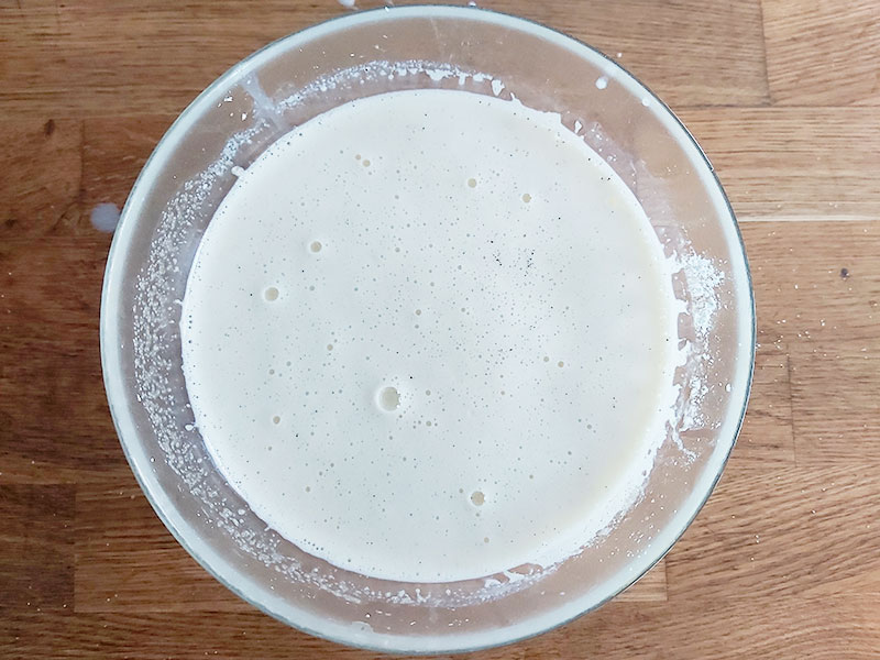 Crème pour flan vanille avant cuisson
