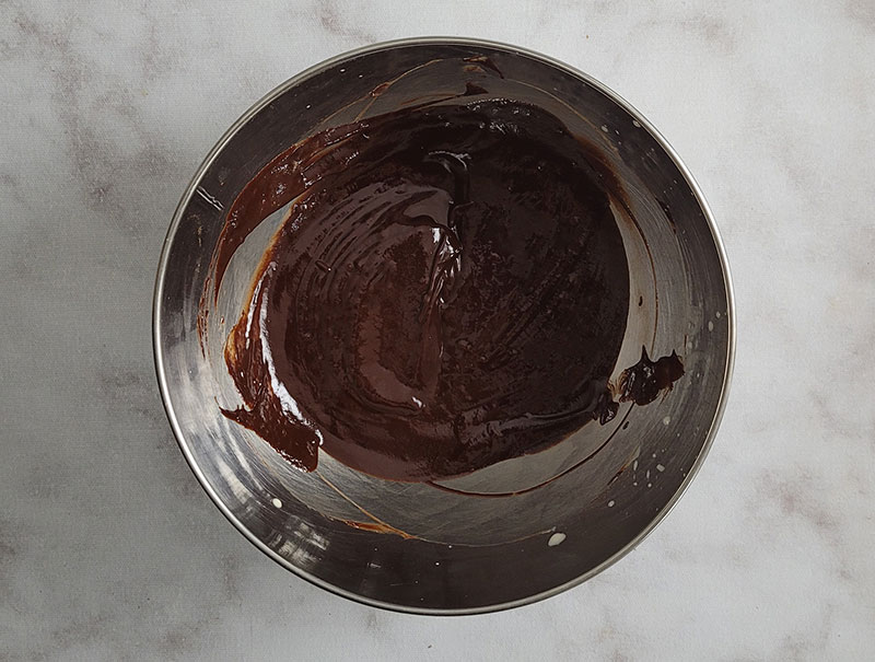Ganache au chocolat noir mixée