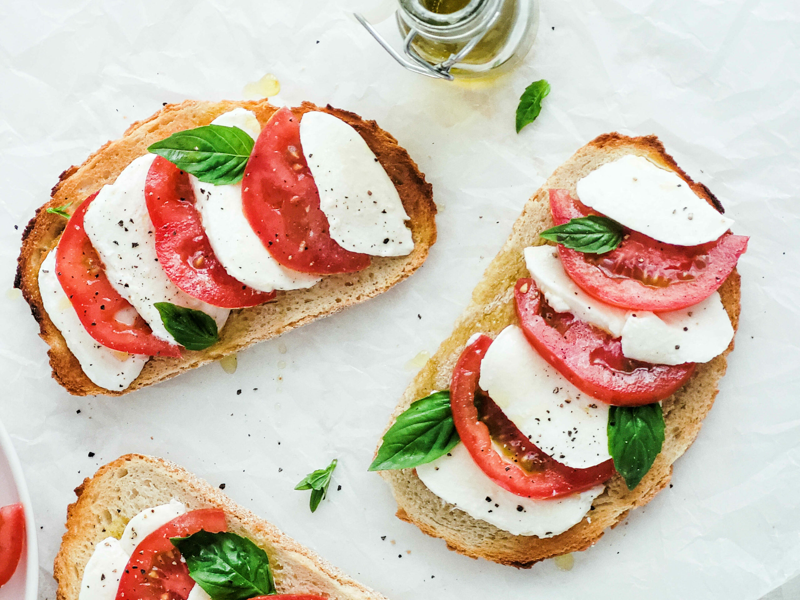 Tartines tomates et mozzarella