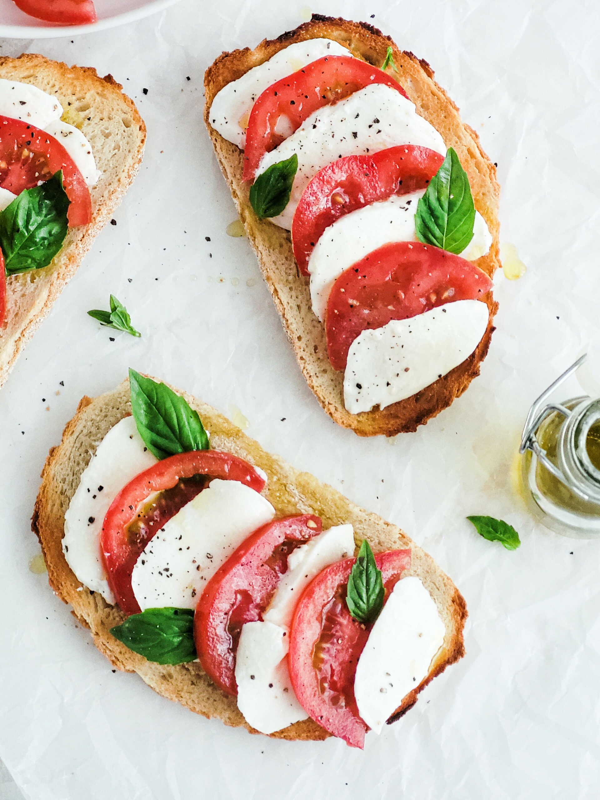 Tartines tomates et mozzarella