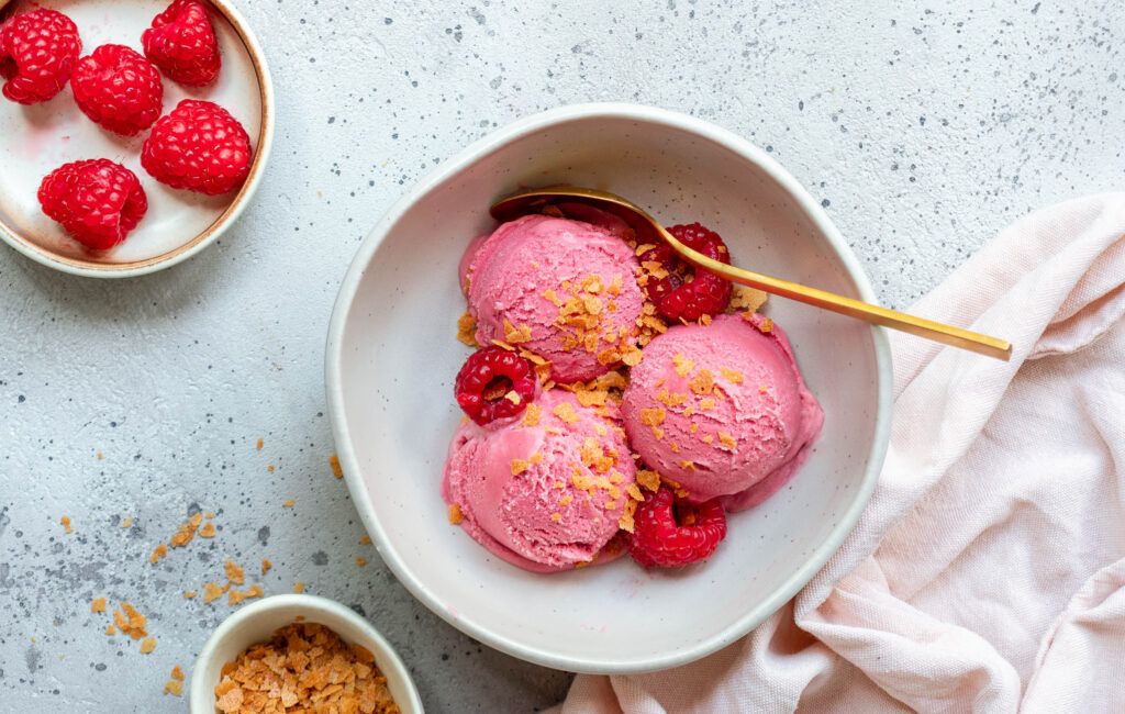 Crème glacée à la framboises