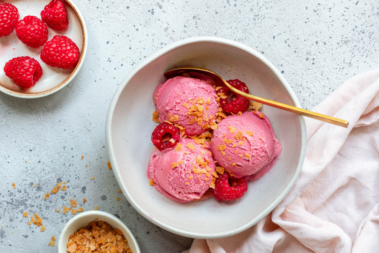 Crème glacée à la framboises