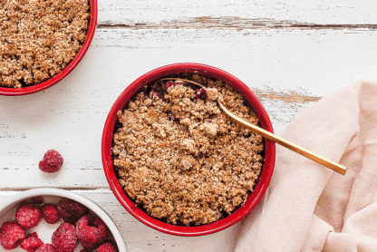 Crumble aux framboises plus sain